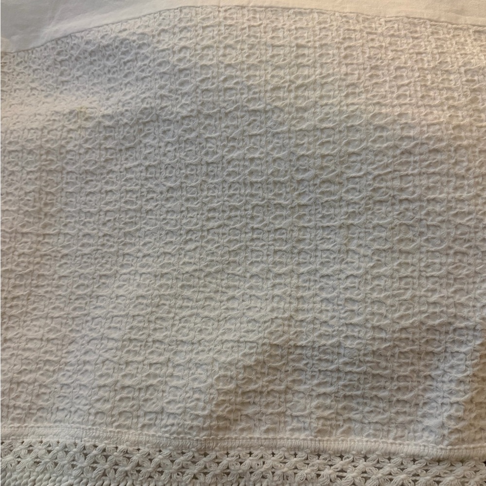 Anthropologie Cream Textured crib ruffle